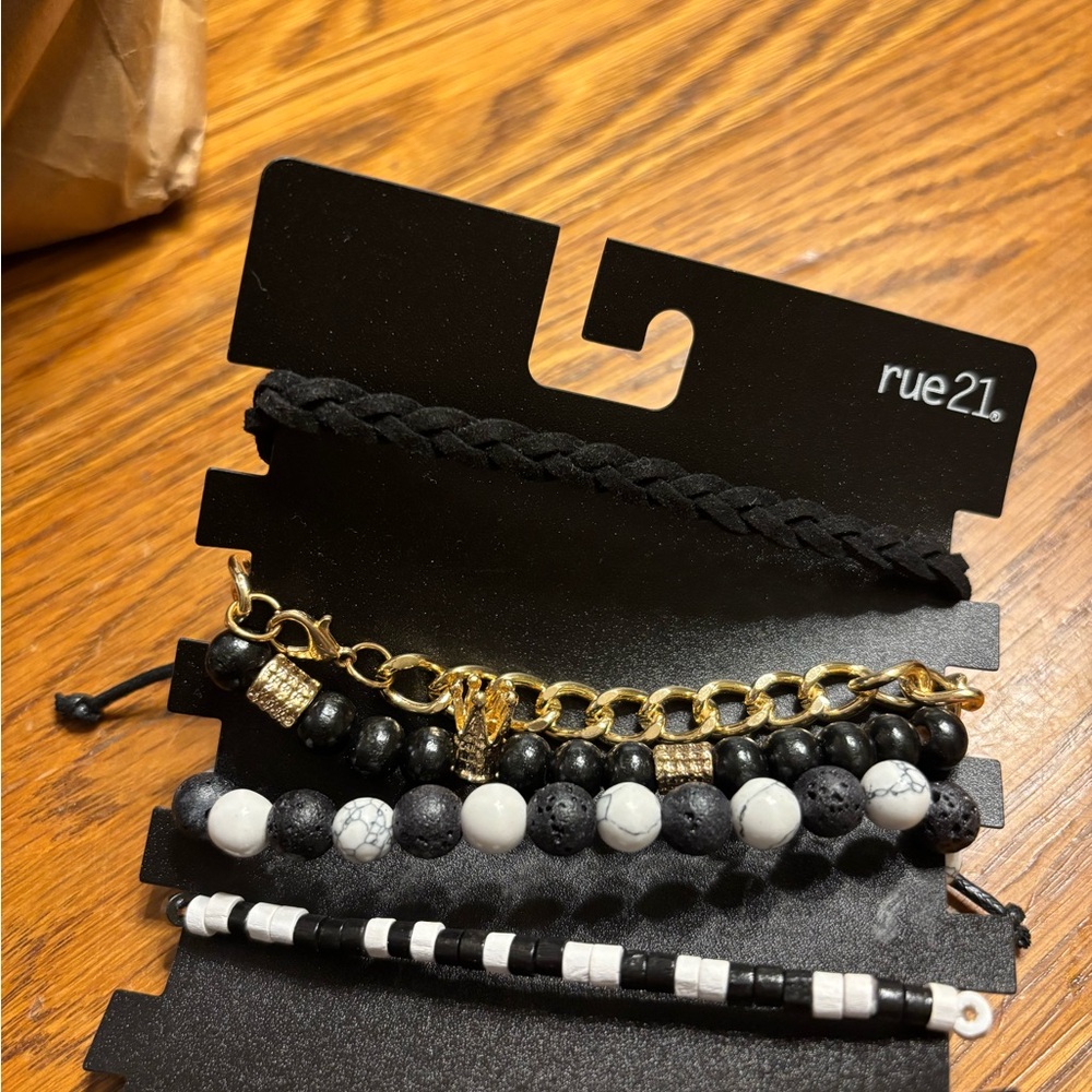 Rue21 Black and Gold Bracelet Collection